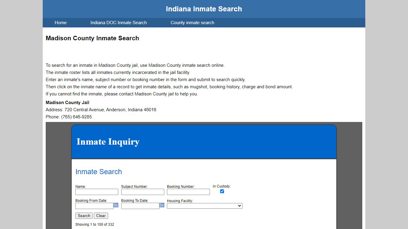 Madison County Inmate Search